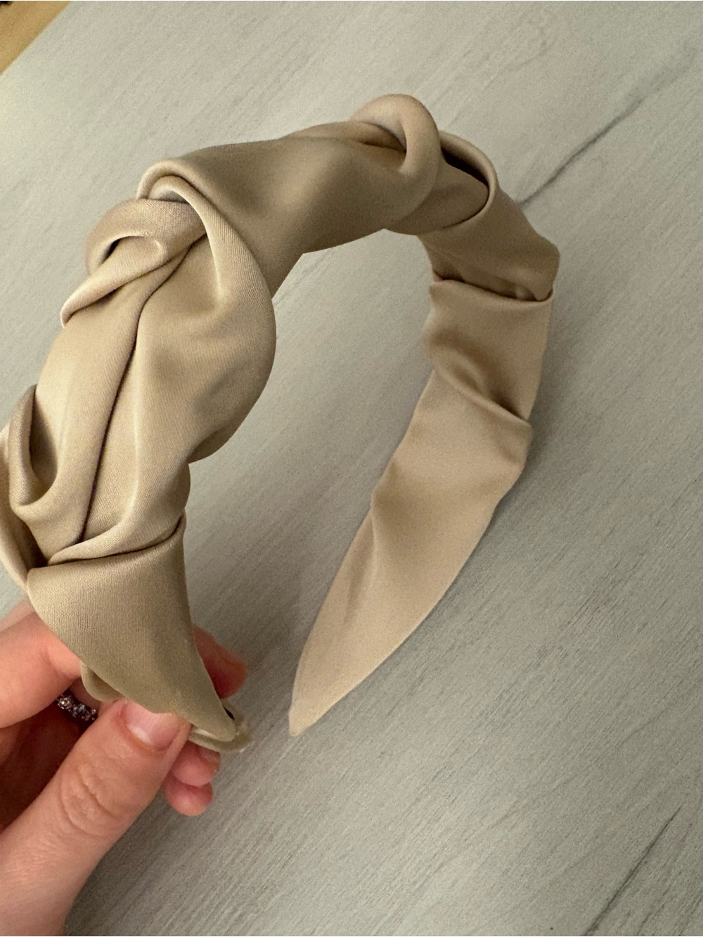 Beige Knotted Satin Headband - Women Accessories
